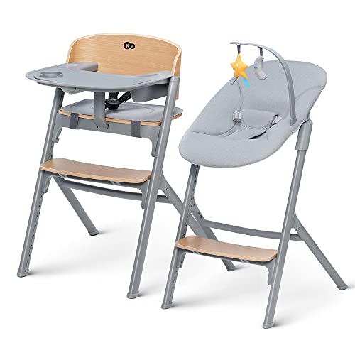 Kinderkraft Seggiolone Pappa Livy + Sdraietta Calmee, 4In1, Sedia Per Tutta Famiglia, Dalla Nascita Fino 110 Kg, Regolazione, Struttura Ergonomica, Mi