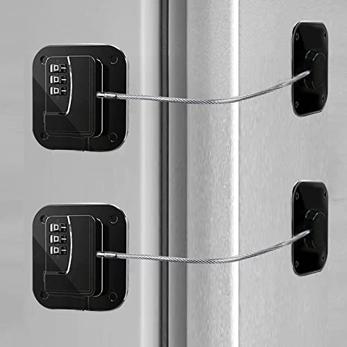 2 Pezzi Serratura Frigorifero Senza Foratura Con Codice, Frigorifero Di Sicurezza Per Bambini, Adatto Per Frigoriferi, Lavatrici, Armadi, Gabinetti, R