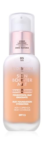Deborah Milano - Skin Booster Mat Fondotinta In Siero Spf 15, N.5 Tan, Energizzante E Illuminante, Con Vitamina C, Effetto Naturale, Uniforma L'Incarn