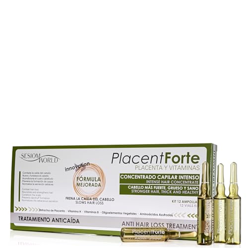 Trattamento Anticaduta Placentforte Placenta E Vitamine 12 Fiale Sesiomworld®, 10 Millilitro, 1