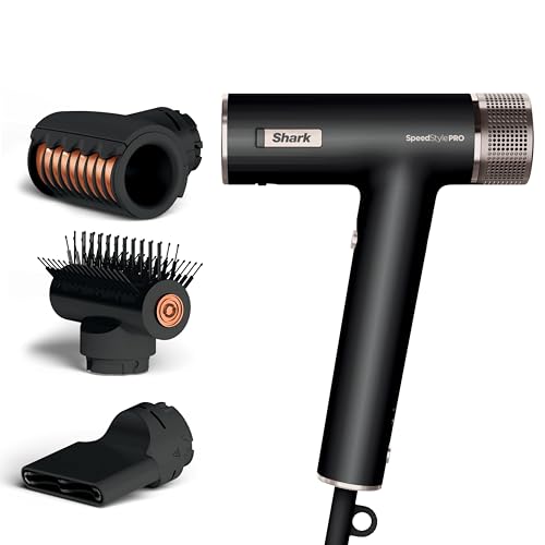 Shark Speedstyle Pro Asciugacapelli, Alte Prestazioni Alta Velocità, Capelli Lisci E Ondulati, Protezione Del Cuoio Capelluto, 3 Accessori, Leggero, I