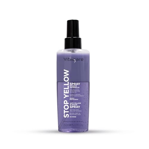 Vitalcare | Stop Yellow 150 Ml, Spray Bifasico Antigiallo, Neutralizza Le Sfumature Di Giallo, Capelli Biondi, Grigi E Decolorati