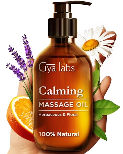 Gya Labs Olio Da Massaggio Calmante Per Massoterapia - Oli Da Massaggio Per Aromaterapia Naturale - Realizzato Con Oli Di Lavanda, Petitgrain, Camomil