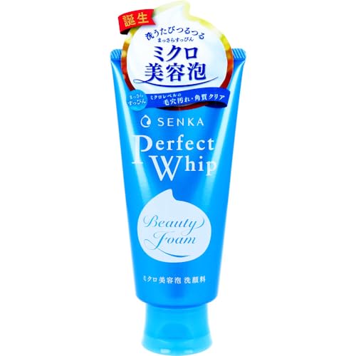 Senka Perfect Whip 120G, Schiuma Detergente Idratante Per Il Viso, Arricchita Con Seta E Acido Ialuronico, Made In Japan
