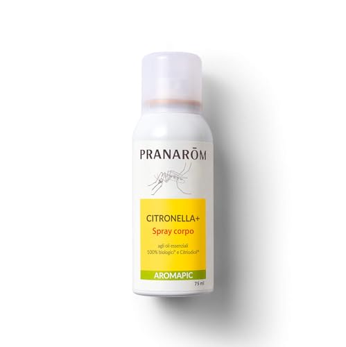 Pranarôm - Aromapic - Spray Corpo Citronella+ Bio - Efficacia 7 Ore - Oli Essenziali Naturali E Bio - 75 Ml