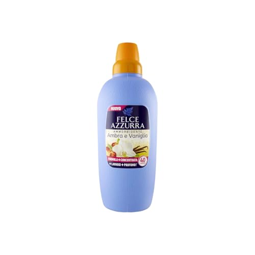 Felce Azzurra - Ammorbidente Lavatrice Ambra E Vaniglia Concentrato, Formula Più Concentrata In Ogni Goccia, Più Profumo E Più Lavaggi, Biancheria E B
