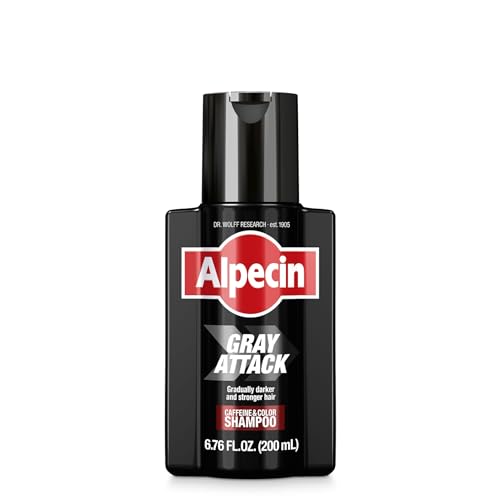 Alpecin Grey Attack - Shampoo Alla Caffeina E Colore Da Uomo, 1 X 200 Ml, Capelli Gradualmente Più Scuri E Pieni | Effetto Colorante Dall'Aspetto Natu