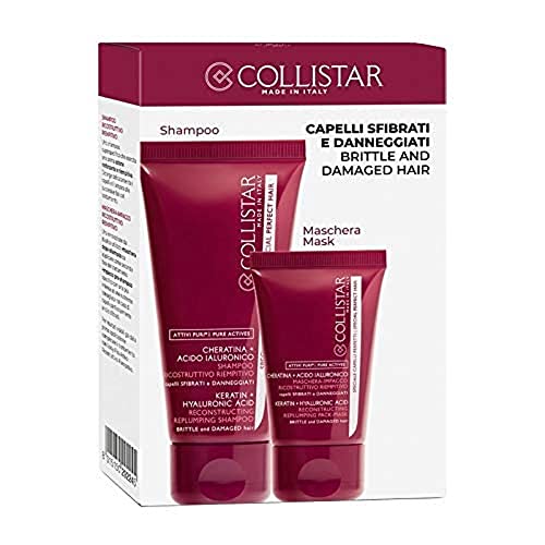 Collistar Travel Kit Capelli Attivi Puri®: Shampoo Ricostruttivo Riempitivo 100 Ml + Maschera-Impacco 50 Ml