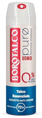 Borotalco, Deodorante Spray Puro Uomo, Profumo Minerale Con Talco Essenziale, Formula Senza Alcool E Sali Di Alluminio, Asciutto Anti-Odori, 72H Di Ef