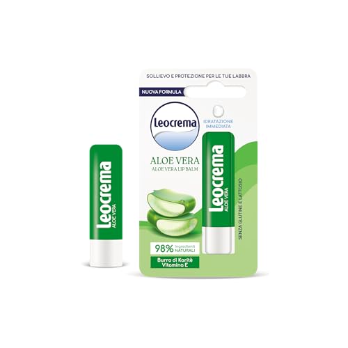 Leocrema - Burrocacao Lipstick Con Aloe Vera, Balsamo Labbra, Labbra Morbide E Idratate, 5.5Ml