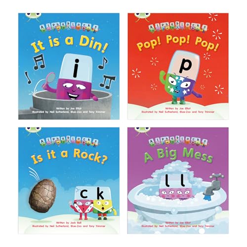 Learn To Read At Home With Bug Club Phonics Alphablocks: Phase 2 - Reception Term 1 (4 Fiction Books) Pack A