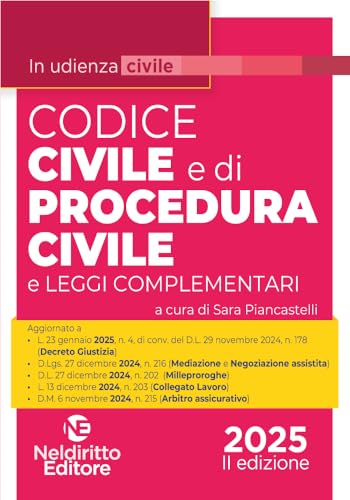 Codice Civile E Di Procedura Civile In Udienza 2025. Aggiornato Al I E Al Ii Decreto Correttivo Cartabia. Nuova Ediz.