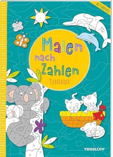 Malen Nach Zahlen. Tierkinder: Mit Ausklappbarer Farbtafel