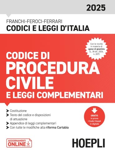 Codice Di Procedura Civile E Leggi Complementari 2025. Con Aggiornamenti Online