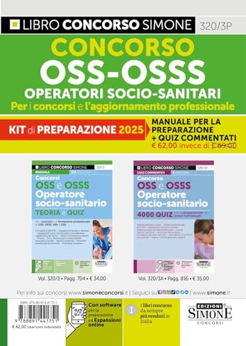 Kit Concorso Oss - Osss Operatori Socio-Sanitari - Per I Concorsi E L'Aggiornamento Professionale Kit Di Preparazione 2025 - Manuale Per La Preparazio