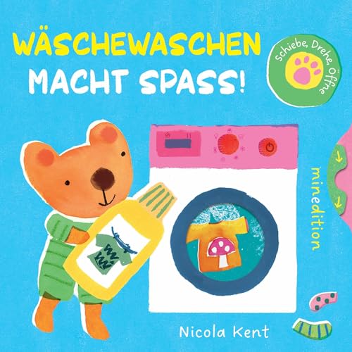 Wäschewaschen Macht Spaß: - Ein Robustes Pappbilderbuch Mit Klappen, Rädern Und Einem Schieber Für Kinder Ab 18 Monaten