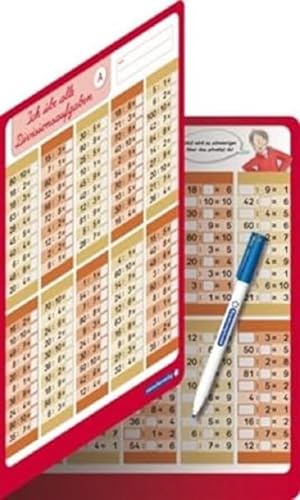 Ich Übe Alle Divisionsaufgaben Mit Stift: Divisions Übungstafel, Klappkarte Im Großen Format, Trocken Abwischbar Ohne Zu Schmieren Und Ohne Farbrückst
