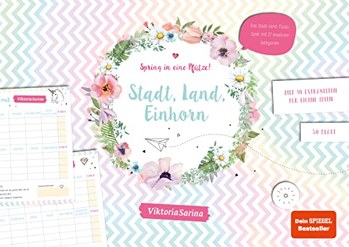 Spring In Eine Pfütze! Stadt Land Einhorn: Stadt, Land, Fluss Block Im A4-Format Von Viktoria Sarina