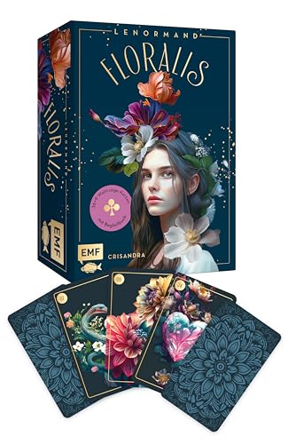 Lenormand-Kartenset: Floralis: 45 Kunstvoll Illustrierte Wahrsage-Karten Für Die Neue Zeit Mit Goldrand Und Begleitbuch | Inklusive 9 Zusatzkarten | E