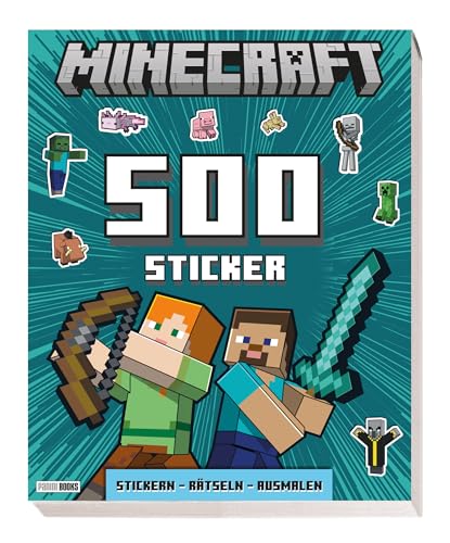 Minecraft: 500 Sticker- Stickern - Rätseln - Ausmalen: Activityblock Mit 500 Stickern