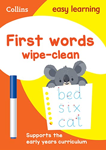 Collins Easy Learning Preschool First Words Age 3-5 Wipe Clean Activity Book For Home Learn: Ideal For Home Learning