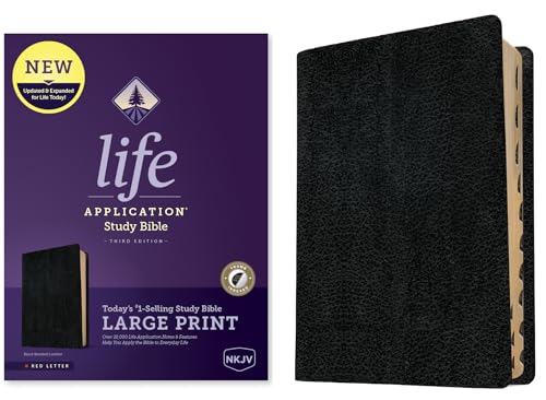 Holy Bible: Nkjv Life Application Study Bible, Red Letter, Bonded Leather, Black