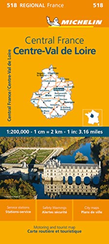 Central France-Centre Val De Loire: Straßen- Und Tourismuskarte 1:200.000: 518