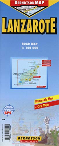 Lanzarote 1:100 000 +++ Arrecife, Islas Canarias, Playa Blaca, Puerto Del Carmen, Time Zones (Berndtsonmap) (Road Map/ Landkarte) [Folded Map/ ... ...