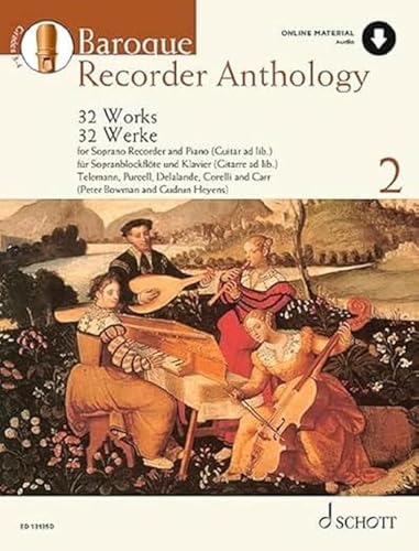 Baroque Recorder Anthology 2 - 32 Works For Soprano Recorder With Piano/Guitar Accompaniment - Descant Recorder And Piano (Guitar Ad Libitum) - Sheet