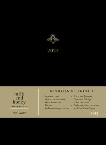 Milk And Honey - Calendario 2025: Calendario Settimanale E Mensile Da Inserire In Modo Meraviglioso Con Poesie E Illustrazioni