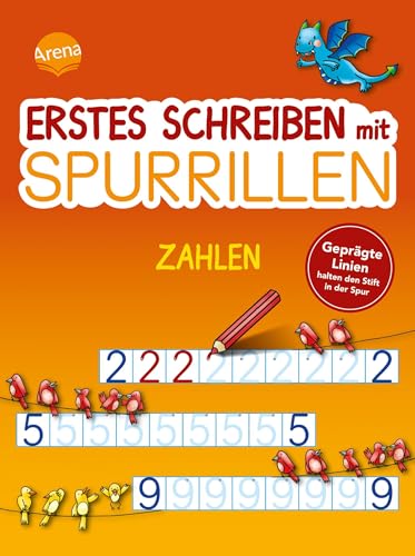 Erstes Schreiben Mit Spurrillen. Zahlen: Übungsblock Zum Schreiben Lernen Mit Geprägten Zahlen, Für Ein Klares Schriftbild, Einfache Stiftführung, Für