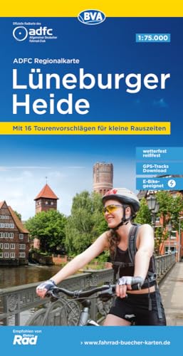 Adfc-Regionalkarte Lüneburger Heide, 1:75.000, Mit Tagestourenvorschlägen, Reiß- Und Wetterfest, E-Bike-Geeignet, Gps-Tracks Download