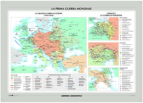 La Prima Guerra Mondiale E Il Mondo Nel 1914. Carta Murale Storica