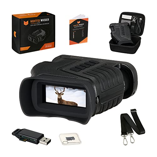 Nightfox Whisker Binocolo Visione Notturna, Zoom Ottico Regolabile Da 1 A 10X, Portata 270 Metri, Registrazione Video, Ricaricabile Usb, Memoria 32Gb,