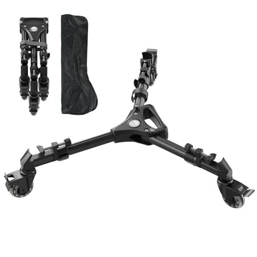 Sirui Universal Photography Tripod Dolly Con Ruote In Gomma Da 3", Resistente Con Gambe Regolabili E Borsa Per Il Trasporto, Capacità Di Carico Di 33