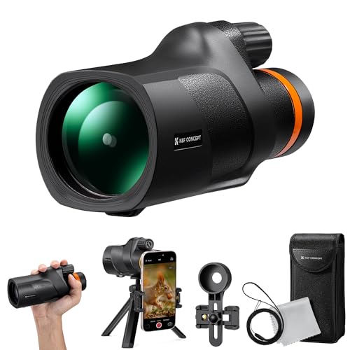 K&F Concept Telescopio Monoculare 12 * 50, Hd Bak4, Monocolo Portatile Con Interfaccia Arca, Clip Per Telefono, Supporto Per Treppiede Piccolo, Canocc