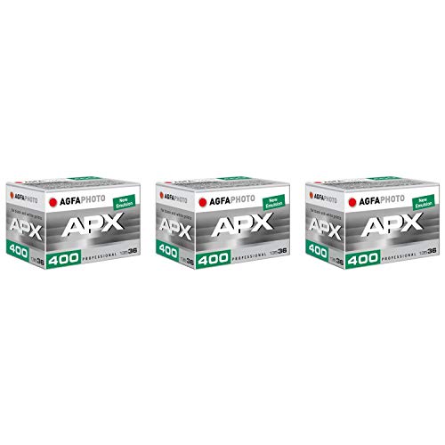 Agfa Apx 400 - Pellicola In Bianco E Nero, 35 Mm, 36 Scatti, Confezione Da 3
