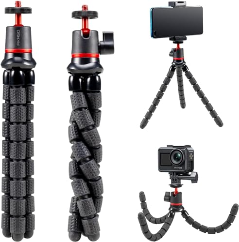 Akaso Mini Flexible Tripod Stand Travel Octopus Tripod Con Vite Da 1/4'' Per Braccio Magico, Compatibile Con Le Action Cam D'Azione Akaso Ek7000/Ek700