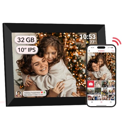 Cornice Digitale Frameo Wifi 32 Gb 10,1 Pollici Cornice Digitale Foto 1280 X 800 Ips Touch Screen Lcd Cornice Per Foto Con Rotazione Automatica Moment