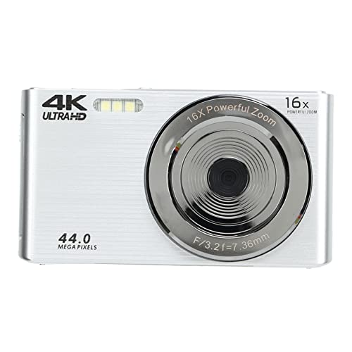 Fotocamera Digitale 4K, Fotocamera Vlog Da 44 Mp Con Zoom Digitale 16X, Schermo Da 2,8 Pollici, Luce Di Riempimento Integrata, Supporto Trasmissione D