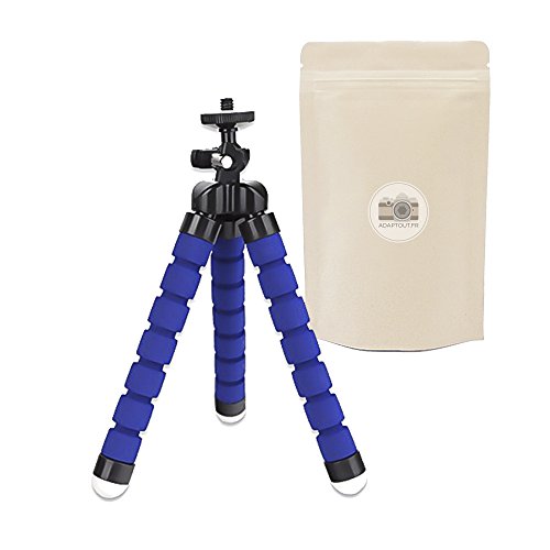 Mini-Treppiede Da Tavolo Azzurro - Treppiede Flessibile Piccolo - Compatibile Con Tutte Le Fotocamere Compatte - Universale - Compatibile Con Tutte Le