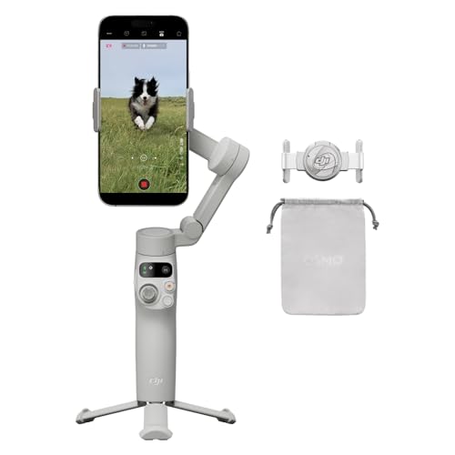 Dji Osmo Mobile 7 Stabilizzatore Per Iphone, Android, Treppiede Integrato, Ultra-Leggero, Stabilizzatore 3 Assi Per Smartphone, Activetrack 7.0, Shotg