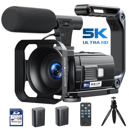 Videocamera 5K 56Mp Wifi 16X Zoom Digitale Con Ir Visione Notturna Vlogging Camera, 3.0" Ips Schermo Video Camera Per Youtube Con Stabilizzatore, Sche