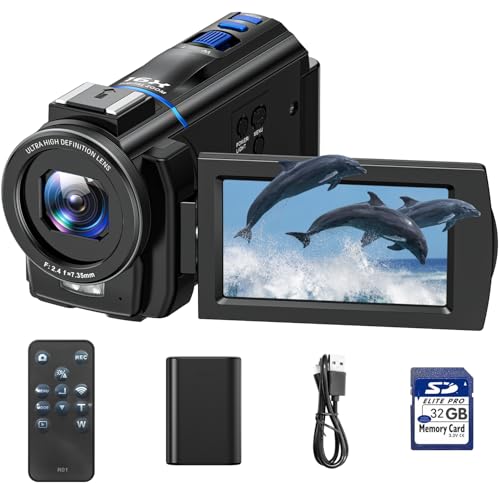 Videocamera 4K 48Mp Camcorder 16X Zoom Digitale Ir Videoregistratore Per Visione Notturna 3" 270° Touch Screen Video Camera Vlog Camera Per Youtube Co