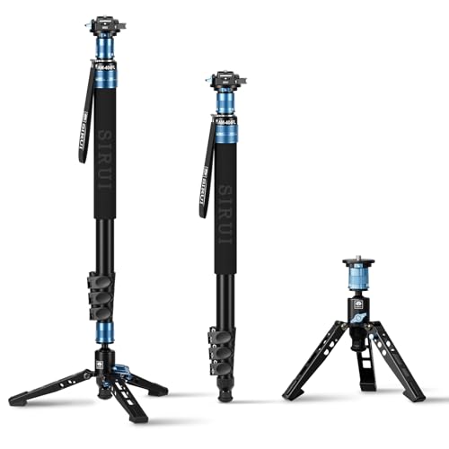 Sirui Monopiede In Alluminio Con Piedini, Monopiede Professionale Da 192,5 Cm Per Fotocamere, Monopiede Compatto Da Viaggio Con Piastra A Sgancio Rapi