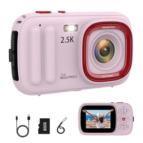 Digitale Macchina Fotografica 48Mp Fotocamera Digitale 2.5K Con Scheda Sd Da 32Gb, Zoom Digitale 16X, Adatto A Bambini Dai 4 Ai 15 Anni, Principianti