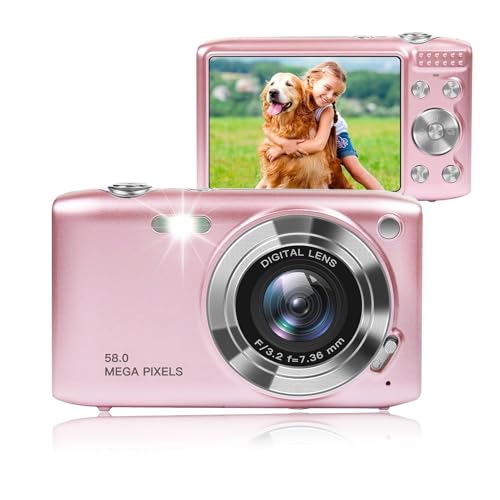 Fotocamera Digitale, 4K 58Mp Full Hd Zoom 16X Focale Fissa Macro Fotografia Temporizzata Videocamera Digitale, Fotocamera Digitale Compatta Portatile