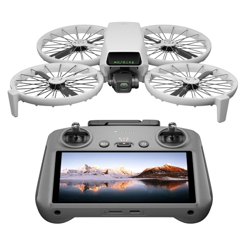 Dji Flip (Rc2 Con Schermo), Drone Follow Me Con Fotocamera Uhd 4K Per Adulti, < 249 G, Stabilizzatore A 3 Assi, Trasmissione Video Da 13 Km, Decollo D
