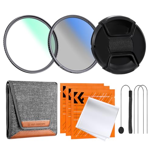 K&F Concept - 2Pack Filtro Kit Uv Cpl Tappo Obiettivo Panno Di Pulizia, 72Mm Filtro Uv, 72Mm Filtro Cpl, 72Mm Tappo Obiettivo, 3Pcs Panno Di Pulizia (