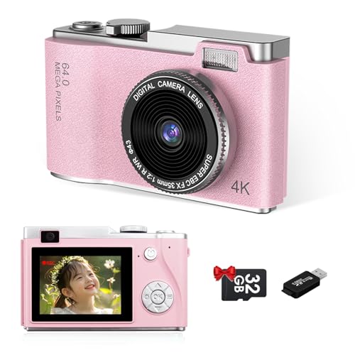 Macchina Fotografica, Sheewey Macchina Fotografica Digitale 4K Con Autofocus E Doppia Fotocamera Con Scheda 32Gb, 1080P Fotocamera Digitale 64Mp Macch
